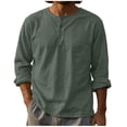 thumbnail image 2 of Men's Casual Fashion Long Sleeve T-Shirt Big and Tall Solid Color Round Neck Top, 2 of 5
