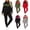 Black, variant on Women's 2 Piece Tracksuit Set Color Blocked Zip Up Stand Collar Long Sleeve Jacket Elastic Waist Jogger Pants for Sports Workout Daily Wear Red S