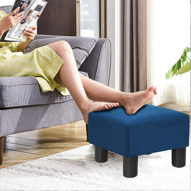 Joveco Small Footstool and Ottoman Modern Rectangle Footrest,Small Step Stool,Blue