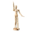 thumbnail image 1 of Escultura, estatua, maniquí de madera, figura humana ajustable, 1 of 2