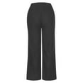 thumbnail image 5 of Corduroy Pants for Women Casual High Waisted Double Buttoned Stretchy Loose Wide Leg Trousers with Pockets New Plus Size Pants for Women Work Casual Dark Gray XXL, 5 of 7
