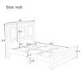 thumbnail image 3 of Queen Size Platform Bed, Traditional Town and Country Style Wooden Bed Frame with Headboard, Vintage King Bed for Living Room, Bedroom, No Box Spring Required, Brown, 3 of 6