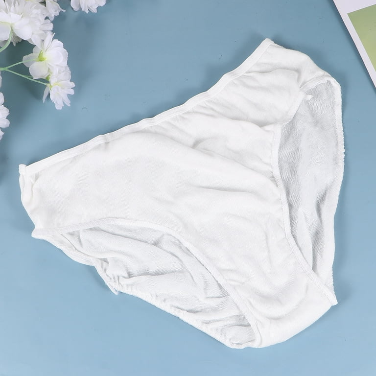 OUNONA 4Pcs Men Disposable Underpantsr Breathable Cotton Single Use Underwear Panties forTravel Outdoor Size XL White