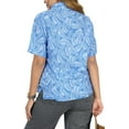 thumbnail image 2 of LA LEELA Hawaiian Shirts Womens Summer Button Down Blouse Beach Party Shirt Casual Holiday Blouses Short Sleeve Tropical Vacation Button up Shirts for Women XXL Arctic, Leaves, 2 of 5