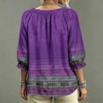 thumbnail image 5 of Polka Dot Lace Up Blouse Boho Tops V Neck Casual Vacation Clothes Floral Blouses Work Shirts, 5 of 5