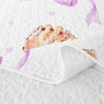 thumbnail image 5 of Feelyou Purple Watercolor Bowknot Bed Spread Queen for Girls, Bow Softball Glove Print Queen Coverlet Set, 3-Piece, 5 of 7