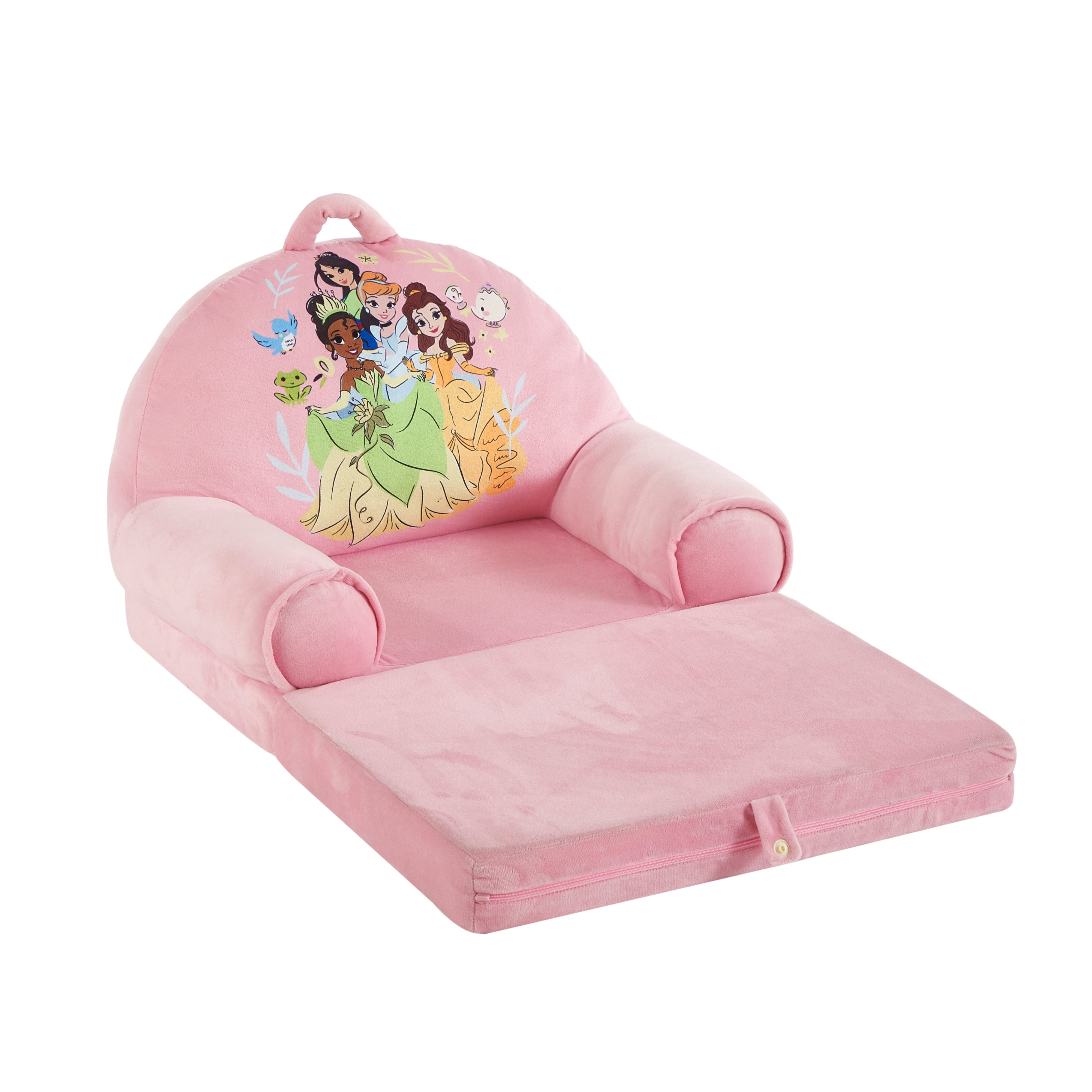 Toddler Princess Blue & Pink Polyester 2-in1 Flip Out Chair