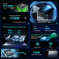 thumbnail image 5 of THUNDEROBOT Radiant 16 Laptop, 16" QHD+ 300Hz, Intel i9-14900HX, GeForce RTX 5060, 64GB DDR5 RAM, 2TB SSD, Wi-Fi 6, 5 of 7