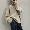 thumbnail image 2 of Sweaters For Women Turtleneck Ribbed Long Sleeve Pullover Oversized Loose Solid Color Sweater Jumper Tops, 2 of 9