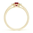 thumbnail image 2 of ANGARA Natural Tapered Shank Ruby Solitaire Engagement Ring with Diamond Accents in 14K Yellow Gold for Women (Size-6x4mm) | July Birthstone, Anniversary, Jewelry Gift for Women | Natural Ruby Ring, 2 of 11