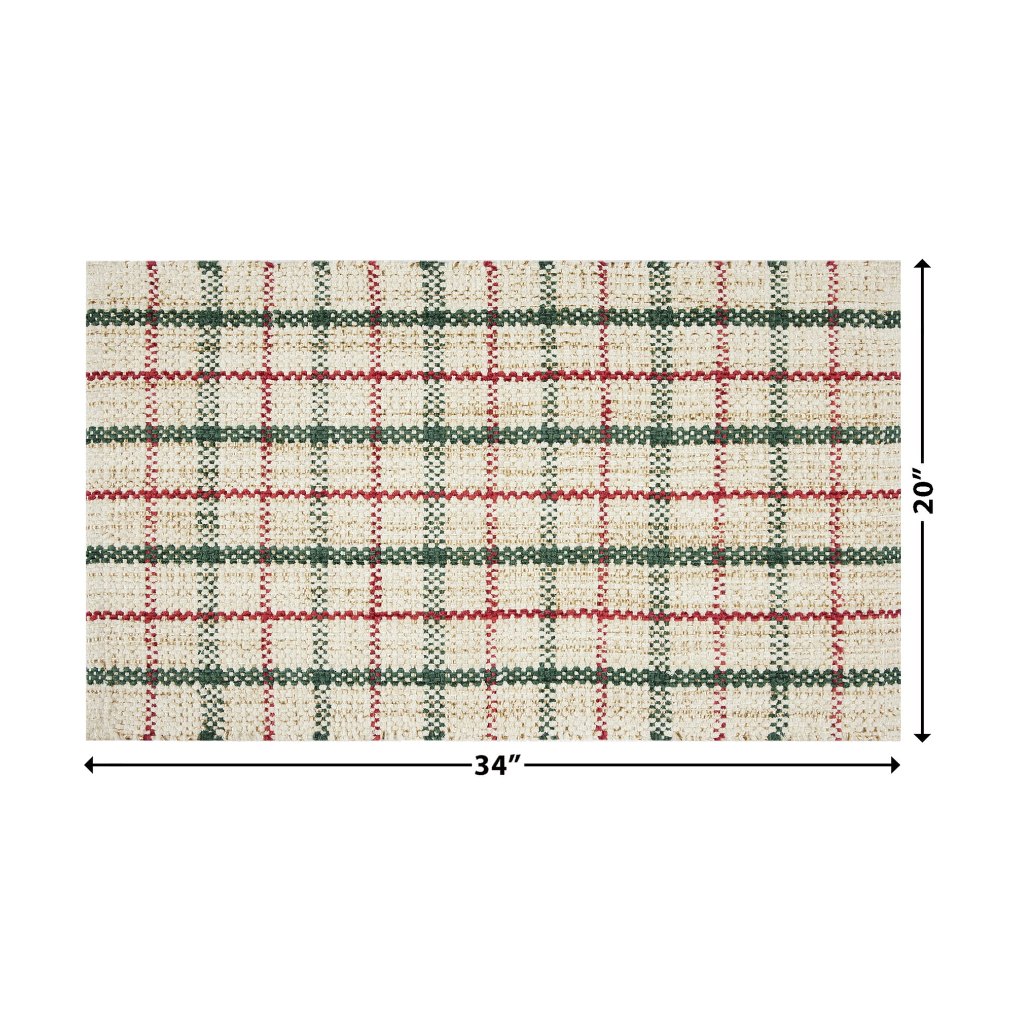 Holiday Time Multi-color Plaid 20" x 34" Accent Rug