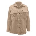 thumbnail image 5 of Evdexr Womens Corduroy Jacket Collared Button Down Long Sleeve Tops 2026 Fall Casual Dressy Shackets Relaxed Fit Solid Color Coats with Pocket XL, 5 of 6