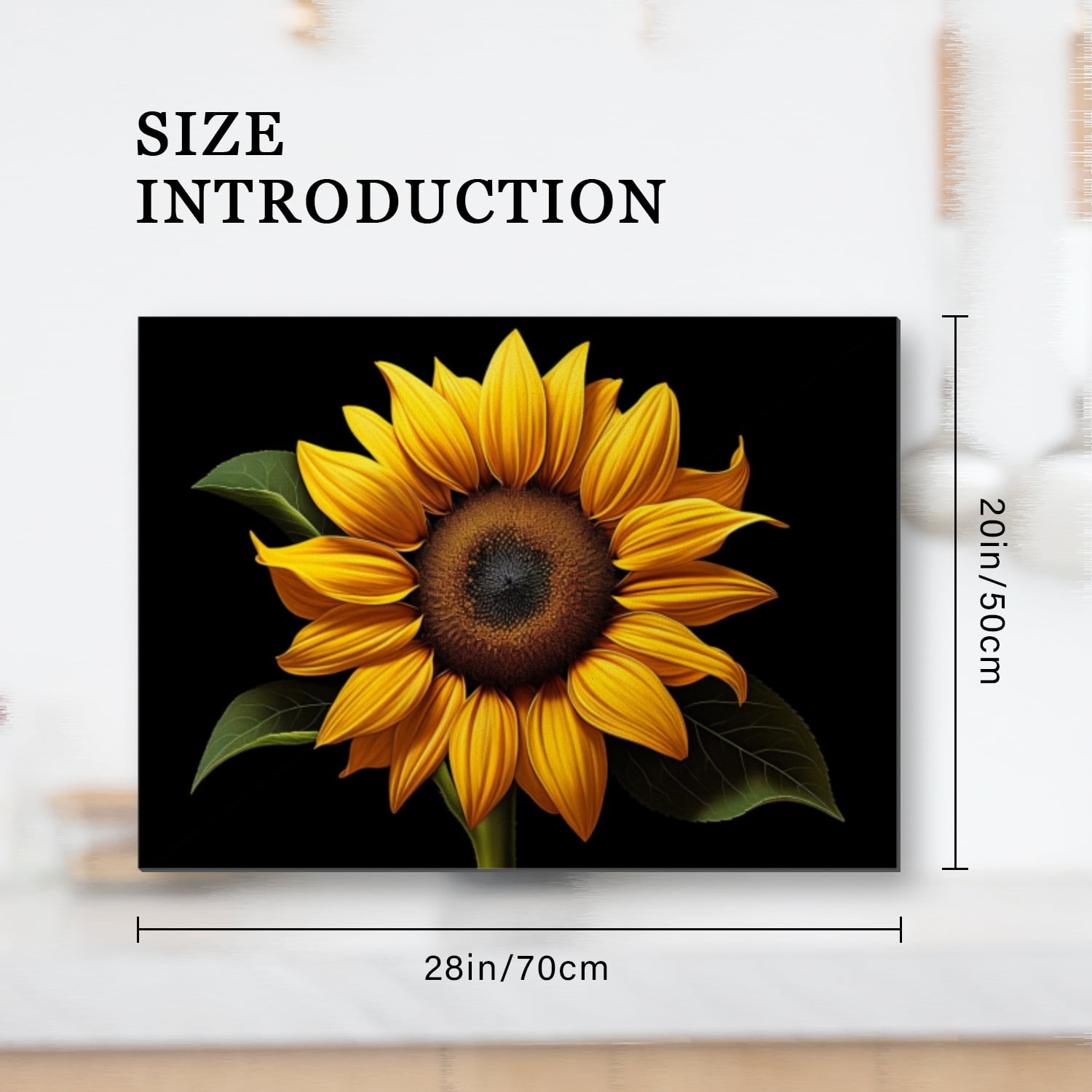 Square Burner Covers for Electric Stove, Sunflower with Leaves Stove Top Covers, Heat Scratch Resistant Decorative Protector Mat for Kitchen RV (28×20 Inch)