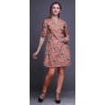 thumbnail image 3 of Bimba Kurtis Indiennes Courtes pour Femmes Tunique Imprimée Chemise à Manches Roulées, 3 of 6