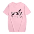 thumbnail image 4 of DHFJKG Womens Summer Top Casual Short Sleeve T Shirt Loose Fit Round Neck Letter Printed Graphic Tee For Daily Wear Soft Tops, 4 of 4