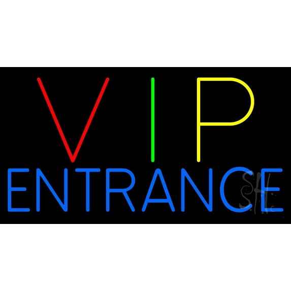 Vip Entrance LED Neon Sign 20 x 37 - inches, Clear Edge Cut Acrylic Backing, with Dimmer - Bright and Premium built indoor LED Neon Sign for Bar decor.
