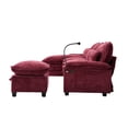 thumbnail image 4 of Noble House 106" U-Shape Sectional Sofa, Chenille Modular Cloud Couch with Chaise Lounge, Ottoman, Pillows, Wine Red, 4 of 30