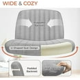 thumbnail image 4 of Wide Seat Office Chair No Wheels – Ergonomic Gray Fabric Desk Chair with Adjustable Height & Tilt, Perfect for Home Office, Vanity, or Bedroom, 4 of 6