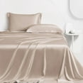 thumbnail image 4 of LINENWALAS Queen Size 4 Piece Bedding Sheet Set – Viscose from Bamboo Silk Sheets, Breathable & Cooling Bed Sheet – Hotel Luxury, Soft, Deep Pocket Anti Pilling Sheets (Taupe, Queen), 4 of 9