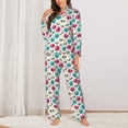 thumbnail image 2 of Pofeuu heart Skull cute Print Womens Pajamas Set Long Sleeve Sleepwear Button Down Nightwear Soft Pj Lounge Sets Button Down Pajamas Women-X-Large, 2 of 7