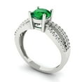 thumbnail image 2 of 1.27 ct Round Cut Simulated Emerald Solitaire with Accents Engagement Ring for Women in 18K White Gold, 2 of 5