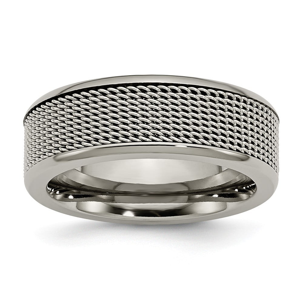 Stainless Steel Ring with Mesh Pattern 7-12