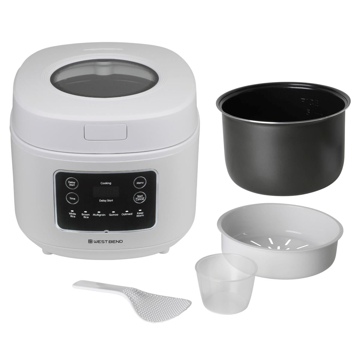 West Bend Programmable 12-Cup Multi-Function Rice & Grain Cooker- White