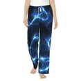 thumbnail image 2 of Lsque Blue Lightning Print Women's Pajama Pants, Lounge Pant - Comfortable Home Wear,Elastic Waistband, Stylish Design-XX-Large, 2 of 9