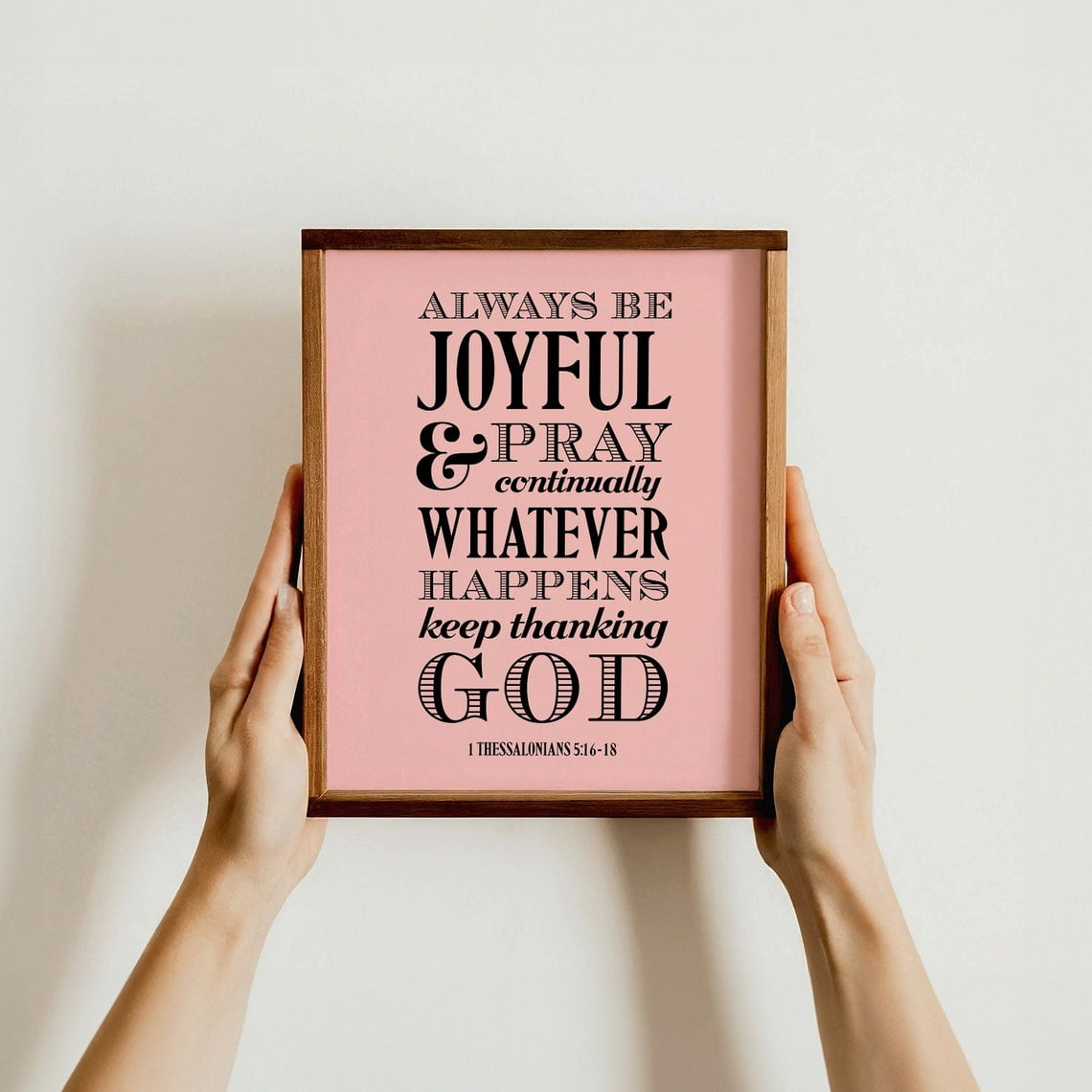 Always Be Joyful Pray Continually Poster Inspirational Bible Verse Wall Christian Home Decor Faith for Believers