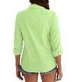 thumbnail image 4 of Siminsem Women's Loose Fit Long Sleeve Top Casual Elegant Blouse for Daily Work Office Lightweight Breathable Spring Autumn, Light Green, 5XL, 4 of 7
