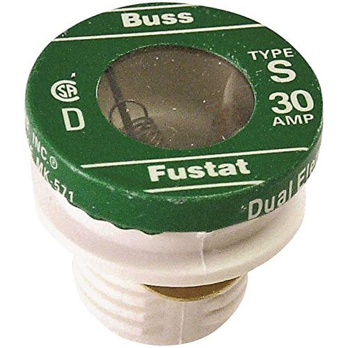 Bussmann Tamper Proof Plug Fuse Dual Element, Type S 30 Amp 125 V