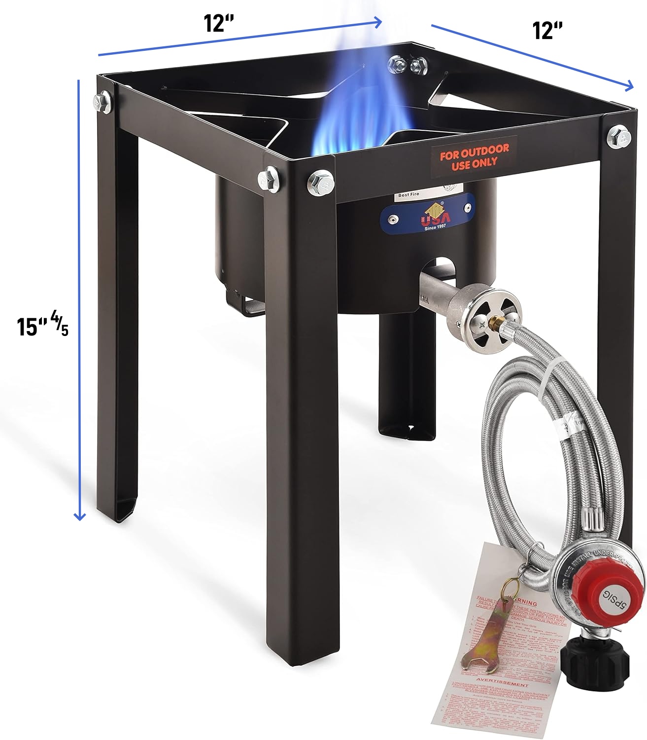 ARC Stainless Steel Mexican Cazo Para Carnitas With 55,000BTU Propane Burner Camping Stove,Outdoor Gas Stove Burner Cooker for Cooking for Turkey Fry,Homebrewing,Seafood Boiling