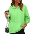 thumbnail image 6 of Oversized Hoodie Women Plain Fleece Hooded Sweatshirt with Pockets Casual Long Sleeve Pullover Sweat Shirts Y2k Tops Light Green L, 6 of 6