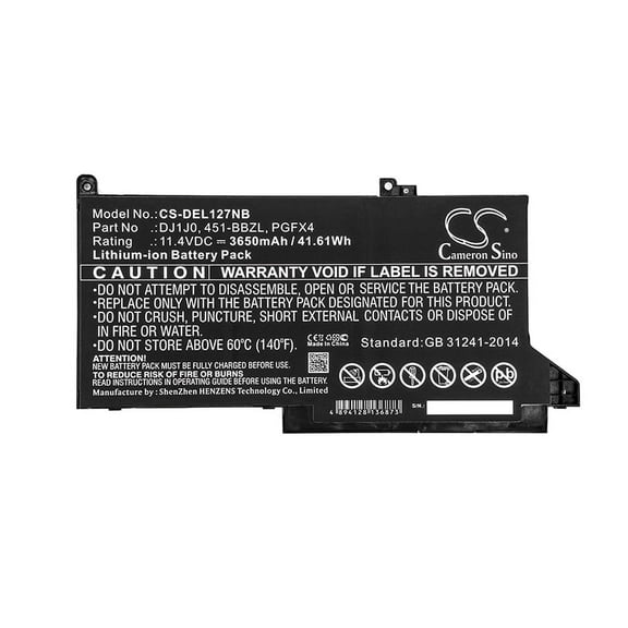 3650mAh DJ1J0 PGFX4 451-BBZL ONFOH Battery for DELL Latitude 12 7480 Latitude 12 (7280-K8X0T)