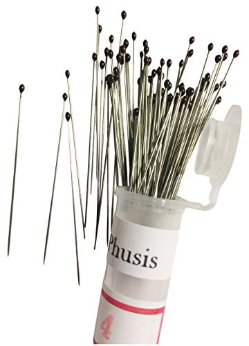 Phusis Stainless Steel Insect Pins 300 Pieces| 3 Vials of 100 Pins Size #00 Dissection for Entomology Butterfly Collections Includes Sturdy Storage Containers 