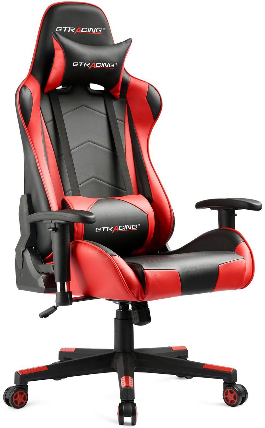 Gtracing Gaming Chair Racing Office Computer Chair Pu Leather Ergonomic Backrest And Seat Height Adjustable Recliner Swivel Rocker With Headrest And Lumbar Pillow E Sports Chair Red Walmart Canada