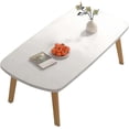 thumbnail image 2 of Modern Coffee Table, Portable Collapsible Desk, Engineered Wood, Versatile Floor Desk, Lightweight & Portable, No-Tool Assembly, White, 2 of 7