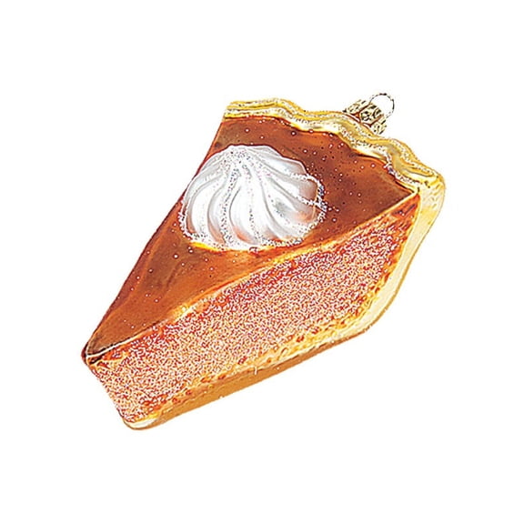 Slice of Pumpkin Pie Polish Blown Glass Christmas Ornament Tree Decoration