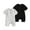 White & Black, variant on Baby Boy Girl 2 Pack Solid Romper Short Sleeve One Piece Jumpsuits Clothes Sets Light Green & Blue 9-12 Months