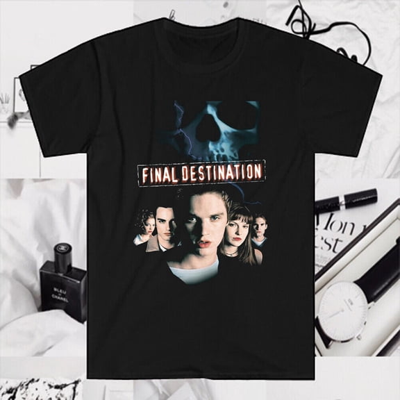 Final Destination Movie Men's Black T-Shirt , Short Sleeve Cotton Black T-shirt