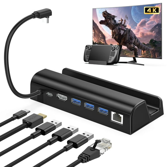 6-in-1 Converter Docking Station for Steam Deck Charging Stand Portable Host Extension Base