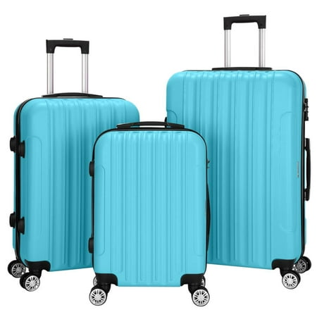 Zimtown 3PCS Luggage Travel Set Bags ABS Trolley Hard Shell Suitcase W/TSA lock With 4 Wheels Multi-Colored