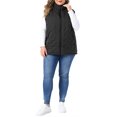 thumbnail image 2 of Agnes Orinda Women's Plus Size Quilted Puffer Vest Stand Collar Sleeveless Zip‑Up Gilet Lightweight Warm Casual Outerwear with Pockets 1X Black, 2 of 6
