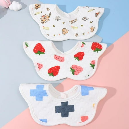 2/3pcs Baby Feeding Bibs 6 Layers Cotton Petal Infants Saliva Towel Summer Newborn Toddler Soft Burp Cloth Kid Bib 360 Degree 3pcs
