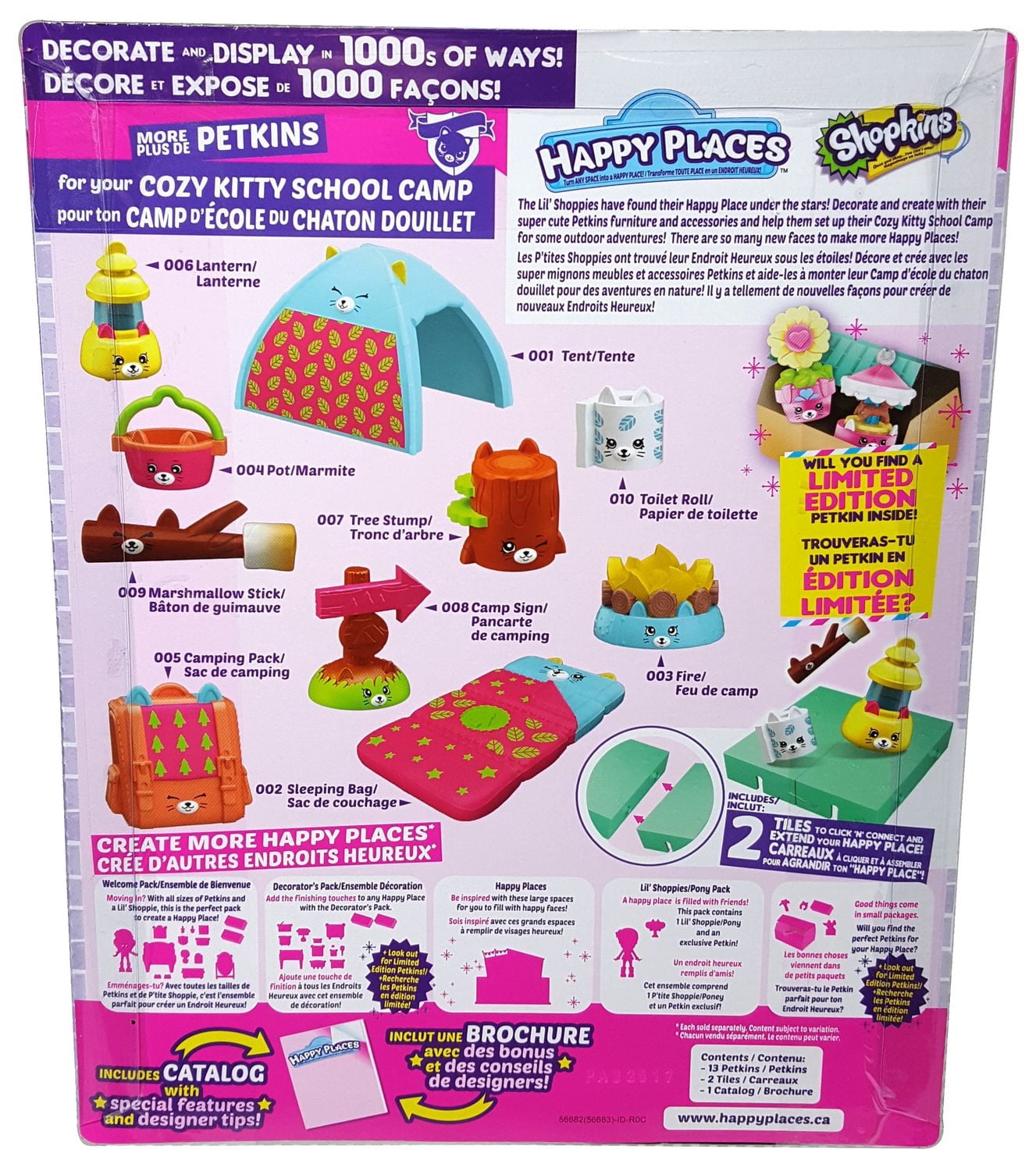 Shopkins Endroit Heureux Paquet décorateur  Camp d'ecole de chaton douillet