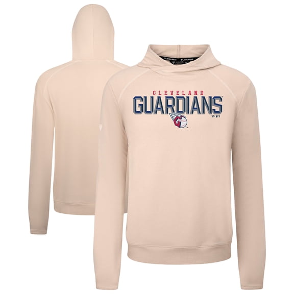 Men's Levelwear  Khaki Cleveland Guardians Mandate Carve Tri-Blend Hoodie
