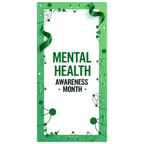 LUUFILx Mental Health Awareness Month Banner Backdrop Decoration Event Supplies Educational Display Party Props Celebration Background