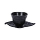thumbnail image 4 of Juego de posavasos de hierro fundido para taza de té, taza decorativa para oficina, juego de té Kung Fu, color negro Posavasos de hojas, 4 of 9