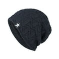 thumbnail image 1 of Sombreros para hombre, gorros de lana de punto, gorros de invierno de terciopelo, gorros cálidos con estrella de cinco puntas, gorros para exteriores, gorros de poliéster para hombre., 1 of 3