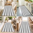 thumbnail image 4 of Hallway Runner Rug 2'x6', Grey Stripe Kitchen Runner Rugs Non-Slip Carpet Mats, Minimalist Farmhouse Striped Bedside Rugs Runners Washable Floor Carpet for Bathroom Laundry Room, 4 of 8